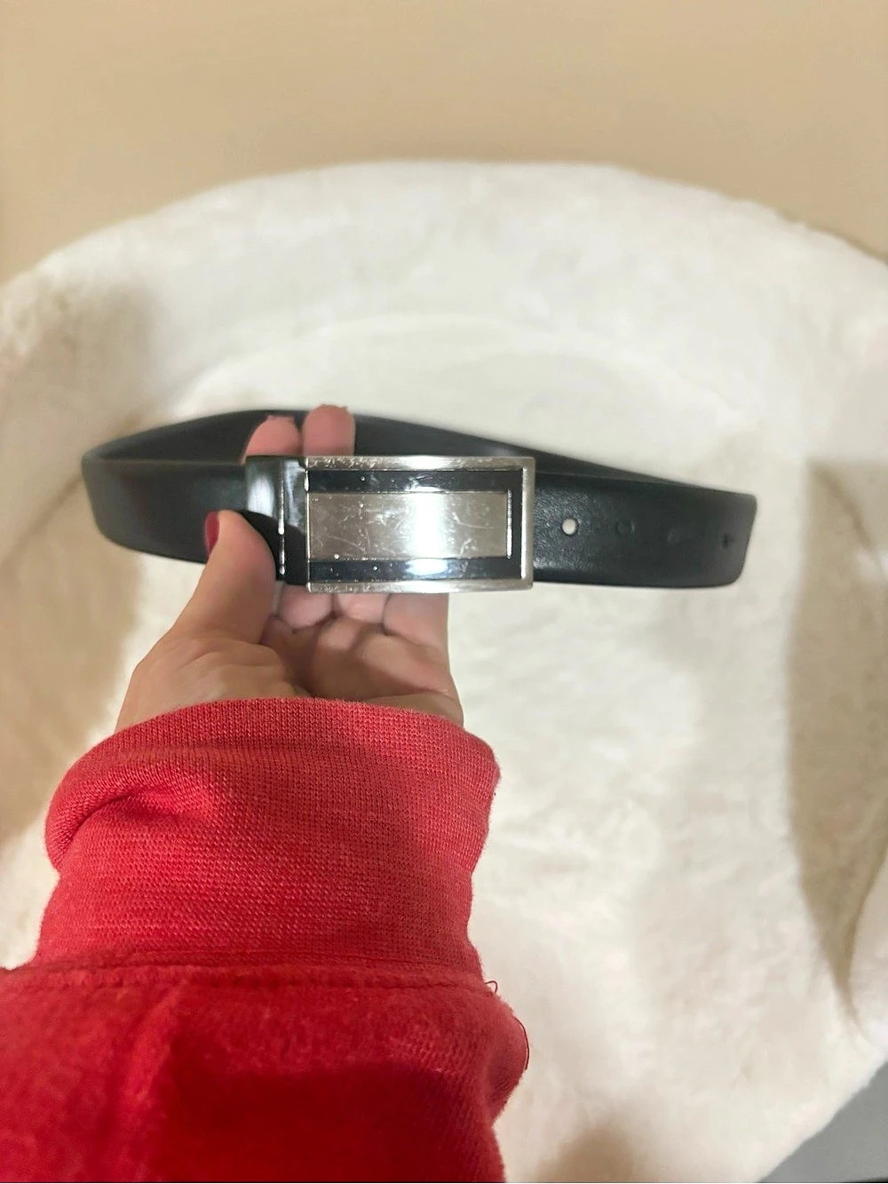 Women’s Leather Belt made in Italy -Black Size 28 inch waist